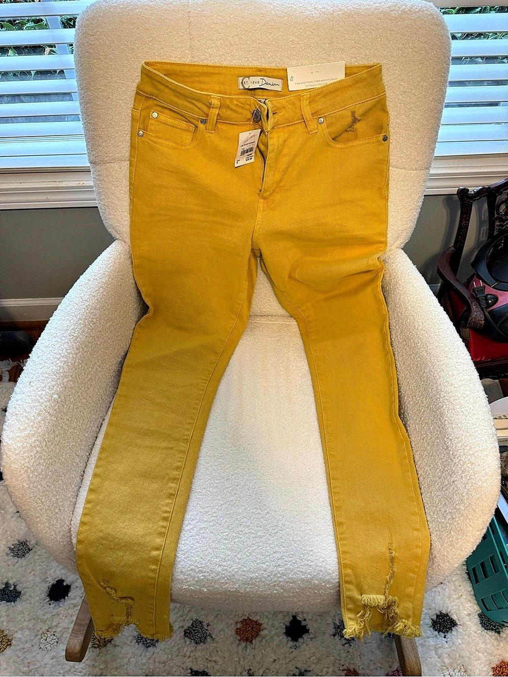 DL1961 Hi-Rise Jegging Skinny Jeans Yellow Size 8 NWT